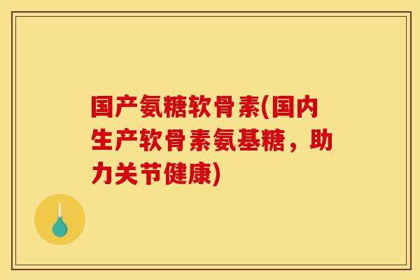 国产氨糖软骨素(国内生产软骨素氨基糖，助力关节健康)