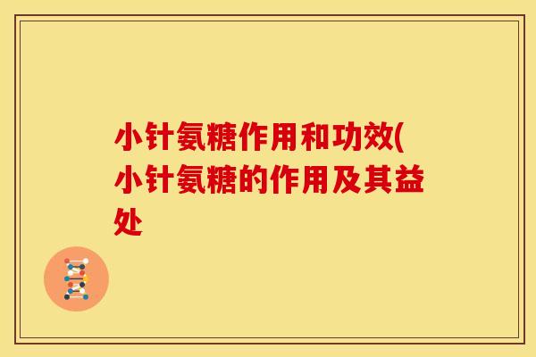 小针氨糖作用和功效(小针氨糖的作用及其益处