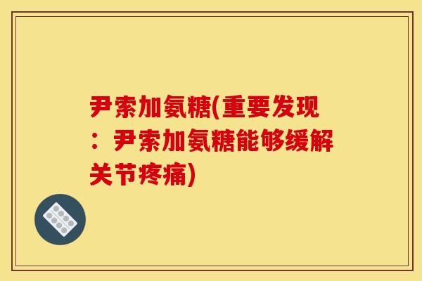 尹索加氨糖(重要发现：尹索加氨糖能够缓解关节)