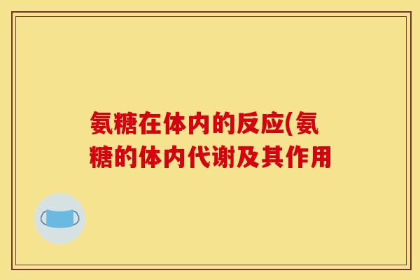 氨糖在体内的反应(氨糖的体内代谢及其作用