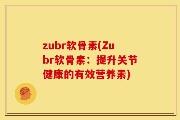 zubr软骨素(Zubr软骨素：提升关节健康的有效营养素)