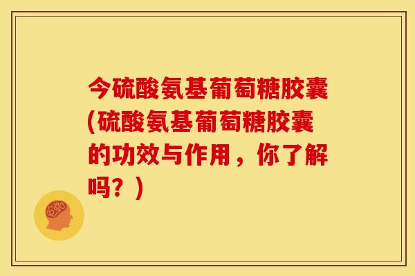 今硫酸氨基葡萄糖胶囊(硫酸氨基葡萄糖胶囊的功效与作用，你了解吗？)