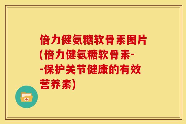 倍力健氨糖软骨素图片(倍力健氨糖软骨素--保护关节健康的有效营养素)