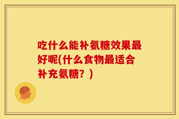 吃什么能补氨糖效果最好呢(什么食物最适合补充氨糖？)