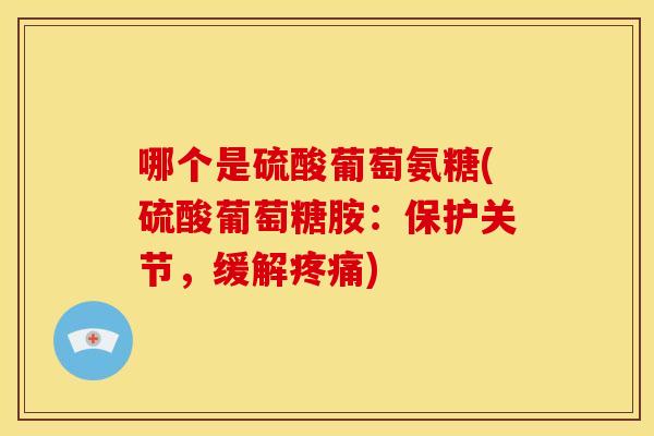 哪个是硫酸葡萄氨糖(硫酸葡萄糖胺：保护关节，缓解疼痛)