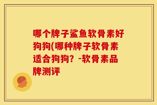 哪个牌子鲨鱼软骨素好狗狗(哪种牌子软骨素适合狗狗？-软骨素品牌测评