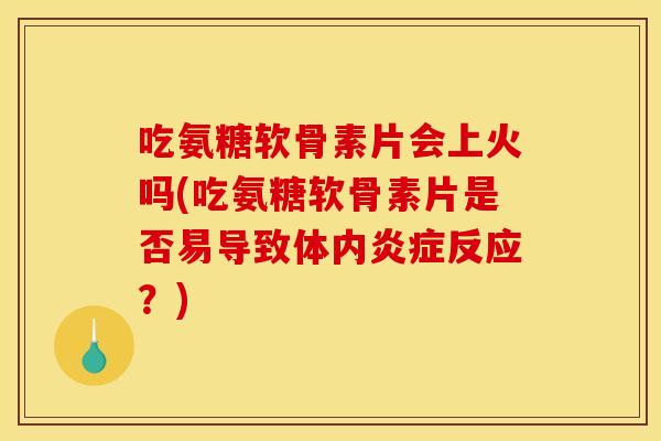 吃氨糖软骨素片会上火吗(吃氨糖软骨素片是否易导致体内反应?) 吃氨糖软骨素片会上火吗(吃氨糖软骨素片是否易导致体内反应?)