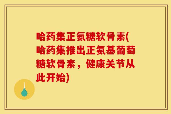哈药集正氨糖软骨素(哈药集推出正氨基葡萄糖软骨素,健康关节从此开始) 哈药集正氨糖软骨素(哈药集推出正氨基葡萄糖软骨素,健康关节从此开始)