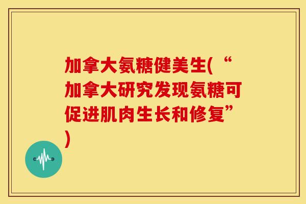 加拿大氨糖健美生(“加拿大研究发现氨糖可促进肌肉生长和修复”)