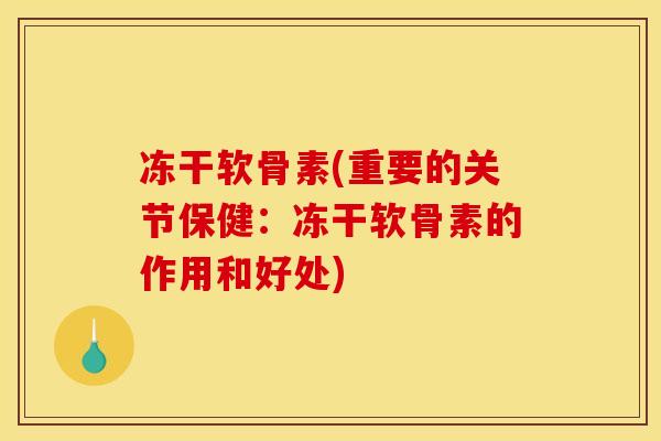 冻干软骨素(重要的关节保健:冻干软骨素的作用和好处) 冻干软骨素(重要的关节保健:冻干软骨素的作用和好处)