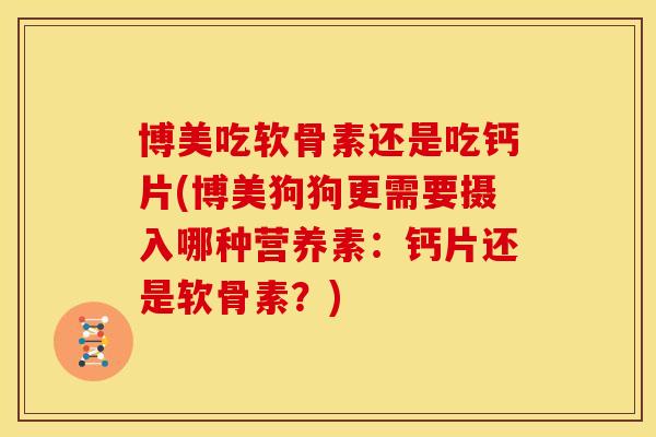博美吃软骨素还是吃钙片(博美狗狗更需要摄入哪种营养素:钙片还是软骨素?) 博美吃软骨素还是吃钙片(博美狗狗更需要摄入哪种营养素:钙片还是软骨素?)