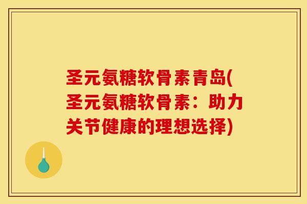 圣元氨糖软骨素青岛(圣元氨糖软骨素：助力关节健康的理想选择)