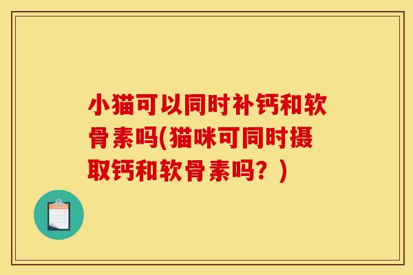 小猫可以同时补钙和软骨素吗(猫咪可同时摄取钙和软骨素吗？)