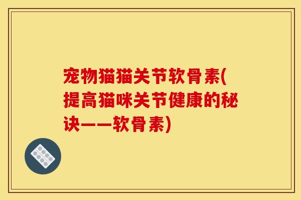 宠物猫猫关节软骨素(提高猫咪关节健康的秘诀——软骨素)