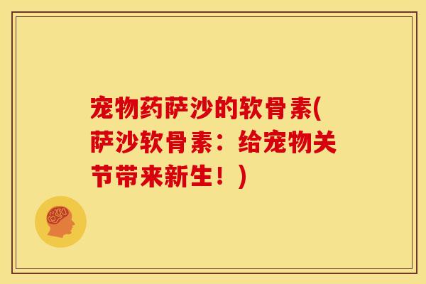 宠物药萨沙的软骨素(萨沙软骨素：给宠物关节带来新生！)