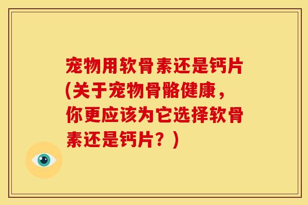 宠物用软骨素还是钙片(关于宠物骨骼健康，你更应该为它选择软骨素还是钙片？)
