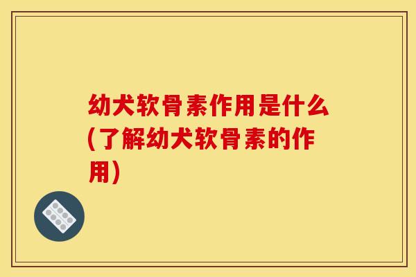 幼犬软骨素作用是什么(了解幼犬软骨素的作用)