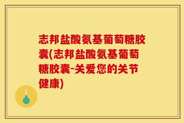 志邦盐酸氨基葡萄糖胶囊(志邦盐酸氨基葡萄糖胶囊-关爱您的关节健康)