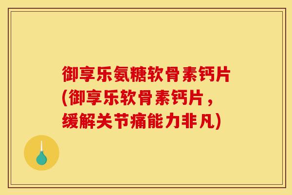 御享乐氨糖软骨素钙片(御享乐软骨素钙片，缓解关节痛能力非凡)