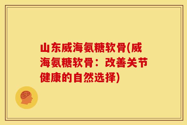 山东威海氨糖软骨(威海氨糖软骨：改善关节健康的自然选择)