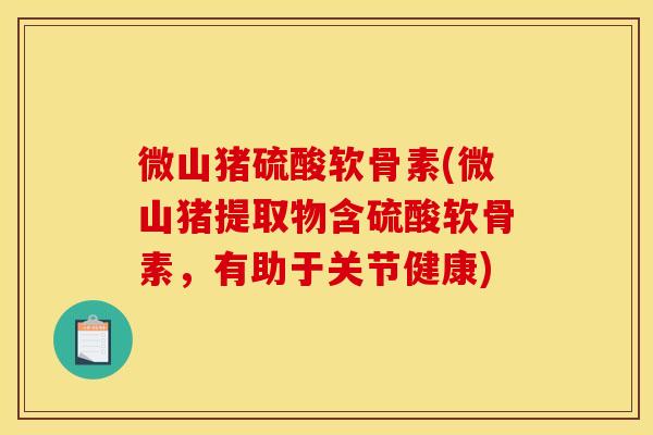 微山猪硫酸软骨素(微山猪提取物含硫酸软骨素，有助于关节健康)