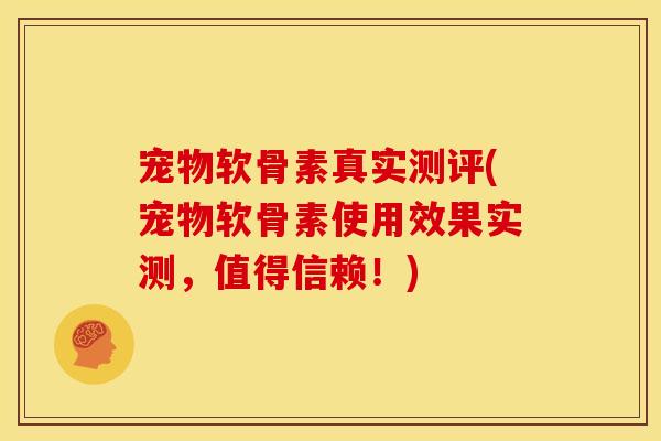 宠物软骨素真实测评(宠物软骨素使用效果实测，值得信赖！)