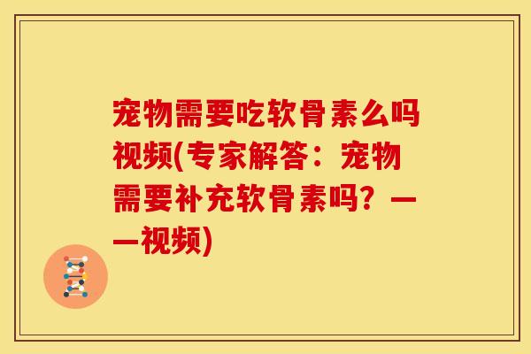 宠物需要吃软骨素么吗视频(专家解答：宠物需要补充软骨素吗？——视频)