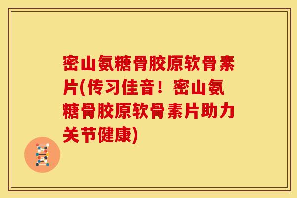 密山氨糖骨胶原软骨素片(传习佳音！密山氨糖骨胶原软骨素片助力关节健康)