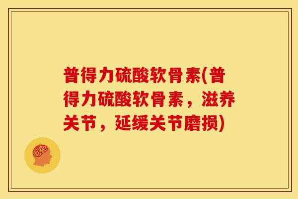 普得力硫酸软骨素(普得力硫酸软骨素，滋养关节，延缓关节磨损)