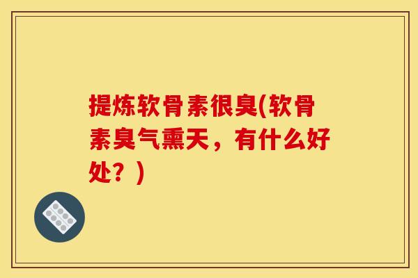 提炼软骨素很臭(软骨素臭气熏天，有什么好处？)