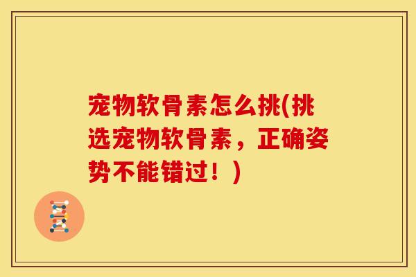 宠物软骨素怎么挑(挑选宠物软骨素，正确姿势不能错过！)