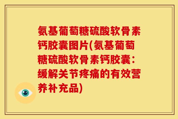 氨基葡萄糖硫酸软骨素钙胶囊图片(氨基葡萄糖硫酸软骨素钙胶囊：缓解关节疼痛的有效营养补充品)