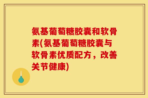 氨基葡萄糖胶囊和软骨素(氨基葡萄糖胶囊与软骨素优质配方，改善关节健康)