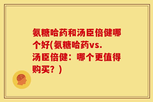 氨糖哈药和汤臣倍健哪个好(氨糖哈药vs.汤臣倍健：哪个更值得购买？)