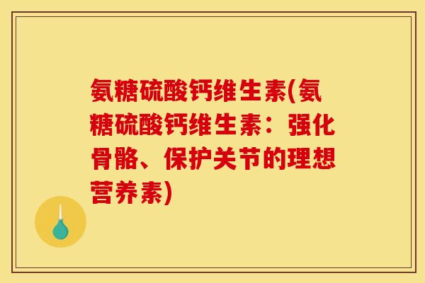 氨糖硫酸钙维生素(氨糖硫酸钙维生素:强化骨骼、保护关节的理想营养素) 氨糖硫酸钙维生素(氨糖硫酸钙维生素:强化骨骼、保护关节的理想营养素)