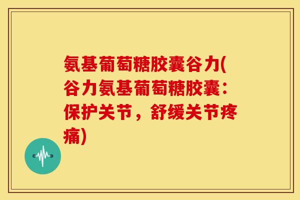 氨基葡萄糖胶囊谷力(谷力氨基葡萄糖胶囊：保护关节，舒缓关节疼痛)