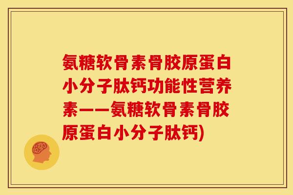 氨糖软骨素骨胶原蛋白小分子肽钙功能性营养素——氨糖软骨素骨胶原蛋白小分子肽钙)