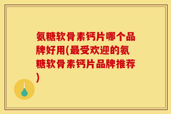 氨糖软骨素钙片哪个品牌好用(最受欢迎的氨糖软骨素钙片品牌推荐)