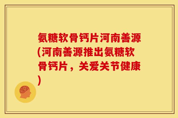 氨糖软骨钙片河南善源(河南善源推出氨糖软骨钙片，关爱关节健康)