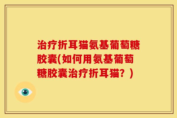 治疗折耳猫氨基葡萄糖胶囊(如何用氨基葡萄糖胶囊治疗折耳猫？)