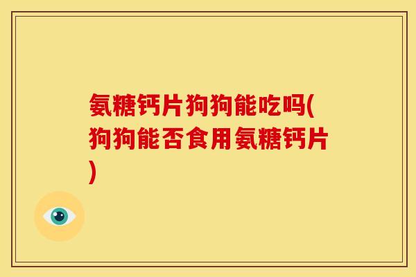 氨糖钙片狗狗能吃吗(狗狗能否食用氨糖钙片)