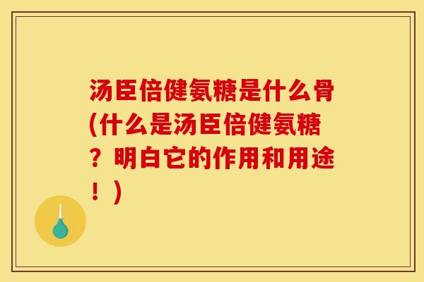 汤臣倍健氨糖是什么骨(什么是汤臣倍健氨糖?明白它的作用和用途!) 汤臣倍健氨糖是什么骨(什么是汤臣倍健氨糖?明白它的作用和用途!)