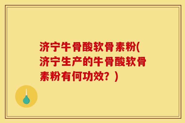 济宁牛骨酸软骨素粉(济宁生产的牛骨酸软骨素粉有何功效？)