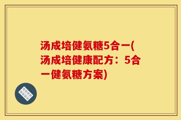 汤成培健氨糖5合一(汤成培健康配方:5合一健氨糖方案) 汤成培健氨糖5合一(汤成培健康配方:5合一健氨糖方案)