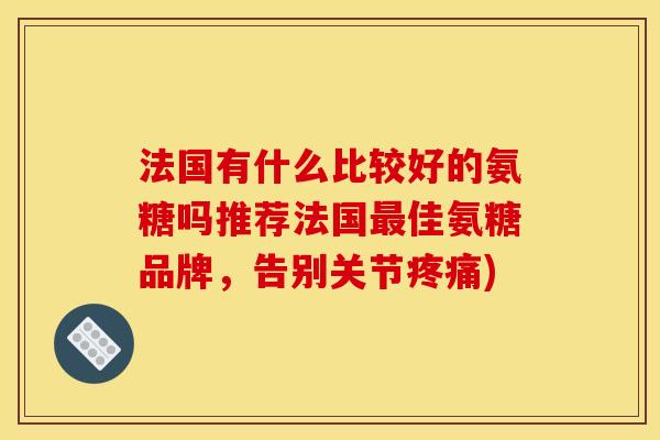 法国有什么比较好的氨糖吗推荐法国最佳氨糖品牌，告别关节疼痛)