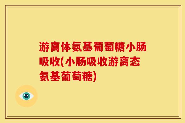 游离体氨基葡萄糖小肠吸收(小肠吸收游离态氨基葡萄糖) 游离体氨基葡萄糖小肠吸收(小肠吸收游离态氨基葡萄糖)