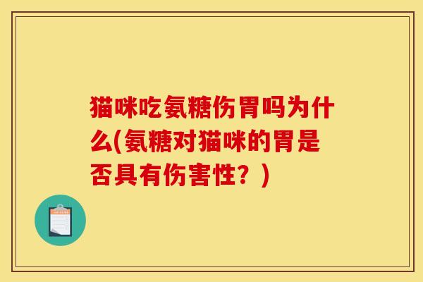 猫咪吃氨糖伤胃吗为什么(氨糖对猫咪的胃是否具有伤害性？)