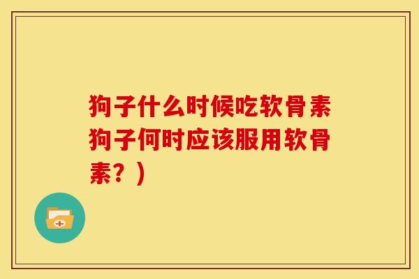 狗子什么时候吃软骨素狗子何时应该服用软骨素？)