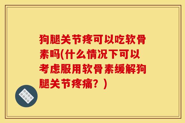 狗腿关节疼可以吃软骨素吗(什么情况下可以考虑服用软骨素缓解狗腿关节疼痛？)