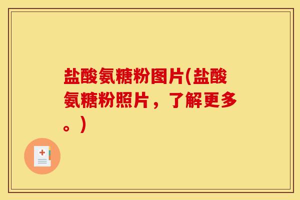 盐酸氨糖粉图片(盐酸氨糖粉照片，了解更多。)